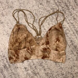 Stylish Brown Tie-Dye Bralette
